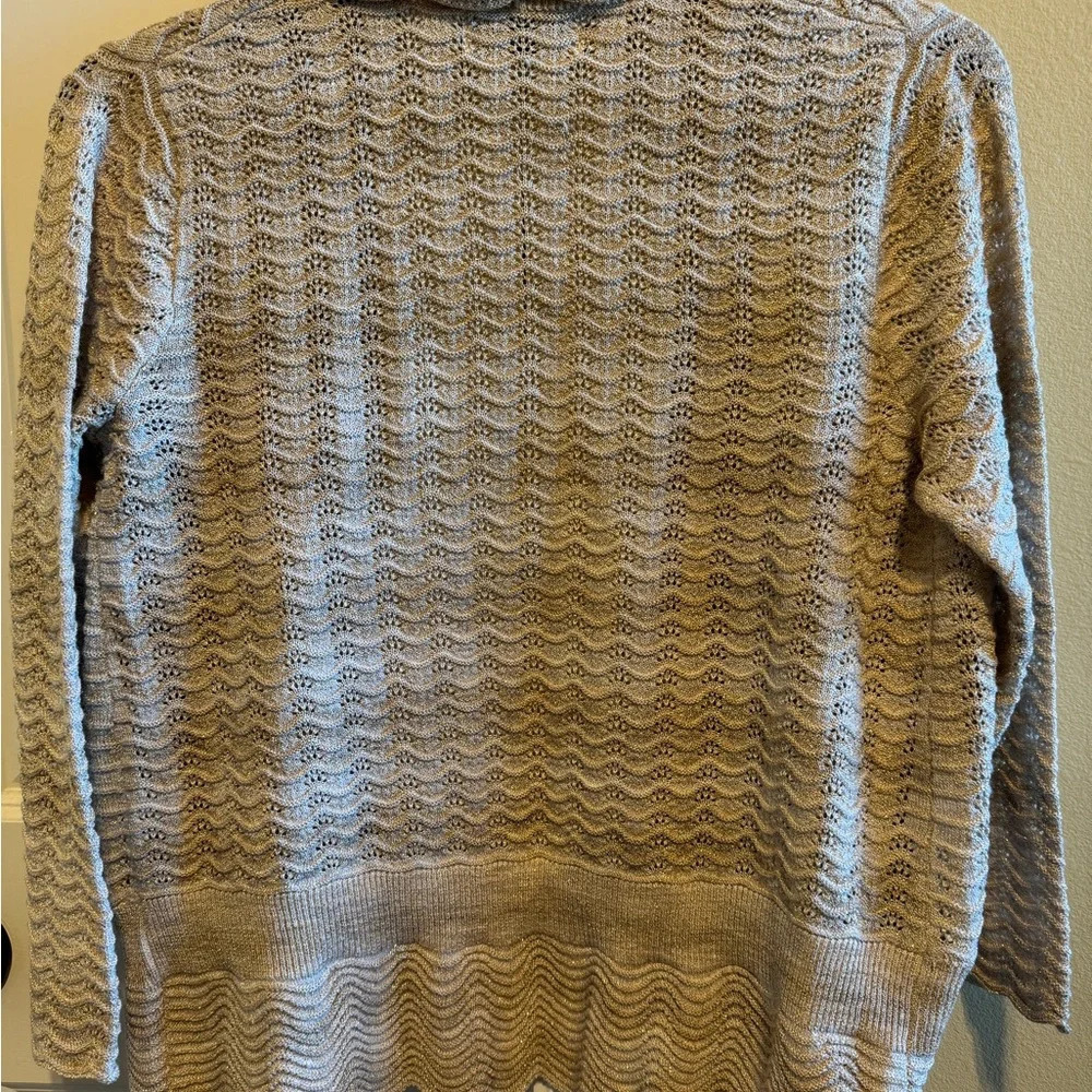 Alfred Dunner Sweater Cardigan Gold Beige Cardigan Sz S - Picture 6 of 8